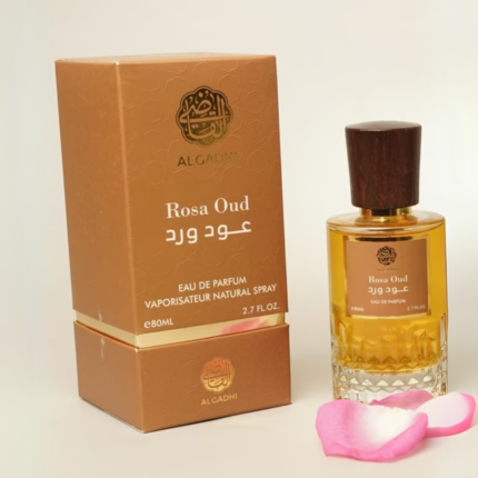 زجاجة عطر روزا عود من القاضي – عطر ورد الطائف والعود الفاخر بتصميم أنيق