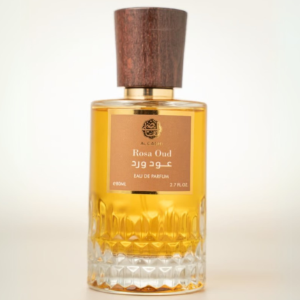 زجاجة عطر روزا عود من القاضي – عطر ورد الطائف والعود الفاخر